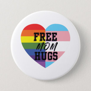Chapa Redonda De 7 Cm La mamá libre abraza los botones de LGBTQ