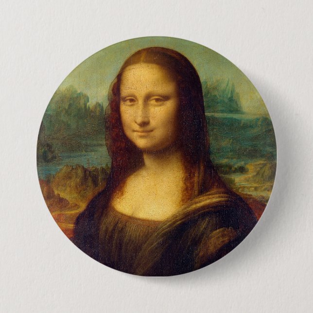 Chapa Redonda De 7 Cm La Mona Lisa de Da Vinci (Anverso)