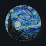 Chapa Redonda De 7 Cm La noche estrellada de Van Gogh<br><div class="desc">La noche estrellada de Vincent Van Gogh (1889)</div>