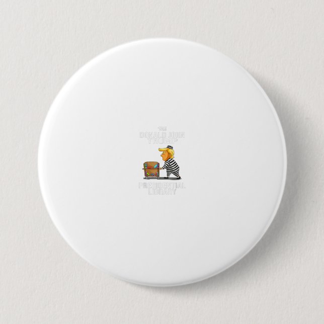 Chapa Redonda De 7 Cm La prisión de Trump, biblioteca presidencial diver (Anverso)