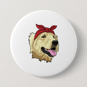 Chapa Redonda De 7 Cm Labrador con Bandana