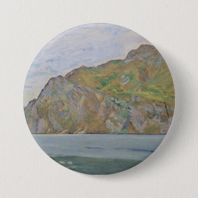 Chapa Redonda De 7 Cm Lago de Garda (por Koloman Moser) (Anverso)