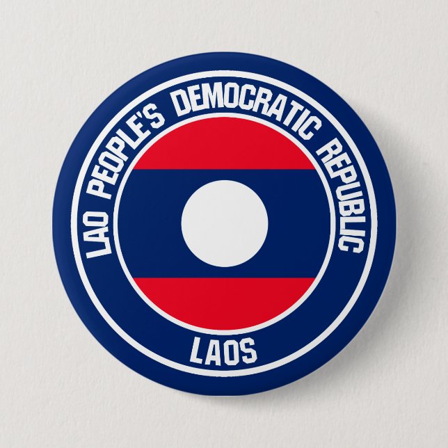 Chapa Redonda De 7 Cm Laos Round Emblem (Anverso)