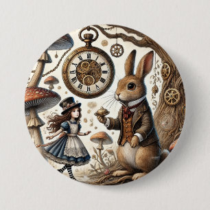 Chapa Redonda De 7 Cm Las aventuras de Alicia en el país de las maravill