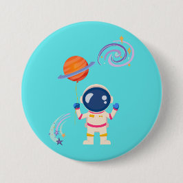 Chapa Redonda De 7 Cm Las aventuras de los personalizados de Spaceman.