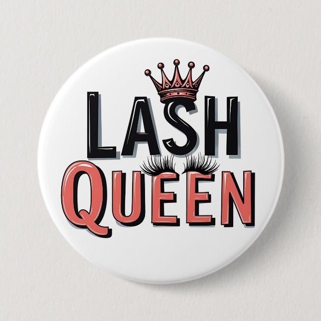 Chapa Redonda De 7 Cm Lash Queen Funny Ojos Lámparas maquillaje (Anverso)