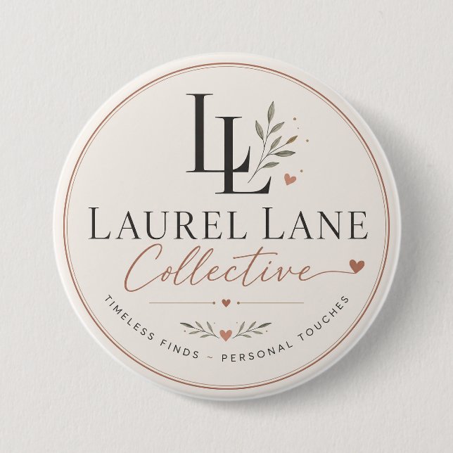 Chapa Redonda De 7 Cm Laurel Lane Designs  (Anverso)