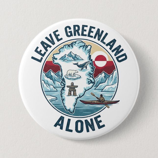 Chapa Redonda De 7 Cm Leave Greenland Alone (Anverso)