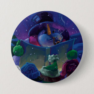 Chapa Redonda De 7 Cm Lectura en invierno