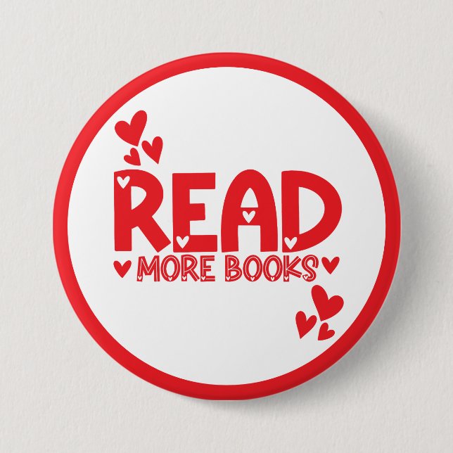 Chapa Redonda De 7 Cm Leer libros amar (Anverso)