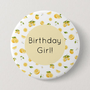 Chapa Redonda De 7 Cm Lemon Birthday
