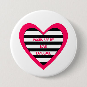 Chapa Redonda De 7 Cm Lenguaje del amor de los libros