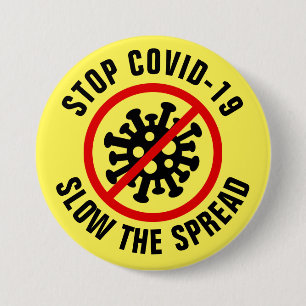 Chapa Redonda De 7 Cm Lentitud Del Virus Covid 19 Corona