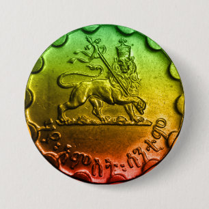 Chapa Redonda De 7 Cm León de Jah Rastafari de los alfileres de Judah