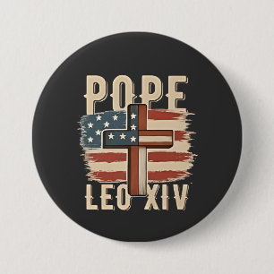 Chapa Redonda De 7 Cm León XIV Iglesia Cristiana Da Pope Bandera de los 
