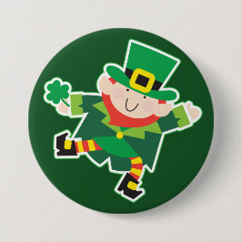 Chapa Redonda De 7 Cm Leprechaun Jig