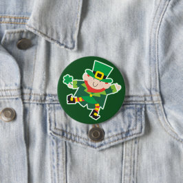 Chapa Redonda De 7 Cm Leprechaun Jig