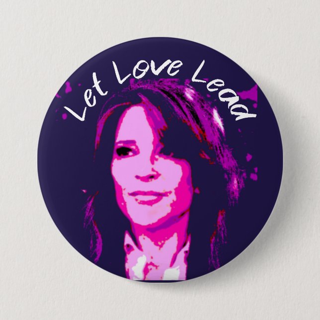 Chapa Redonda De 7 Cm Let Love Lead - Marianne Williamson (Anverso)