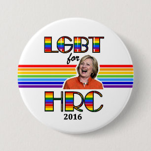 Chapa Redonda De 7 Cm LGBT para Hillary