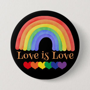 Chapa Redonda De 7 Cm LGBTQ Arcoíris Amor es Amor Colorido