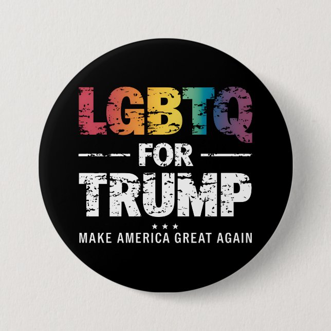 CHAPA REDONDA DE 7 CM LGBTQ PARA TRUMP GAY LESBIAN PARA TRUMP 2024 (Anverso)