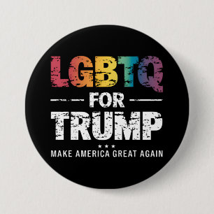 CHAPA REDONDA DE 7 CM LGBTQ POR TRUMP GAY LESBIANA POR TRUMP 2024