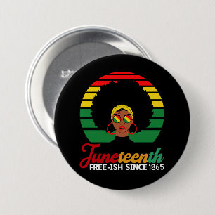 Chapa Redonda De 7 Cm Libertad Negra Gratis desde 1865 Juneteenth