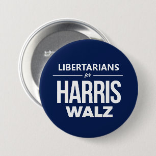 Chapa Redonda De 7 Cm LIbertarianos para Harris Walz