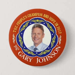 Chapa Redonda De 7 Cm Libertario de Gary Johnson para el presidente 2012