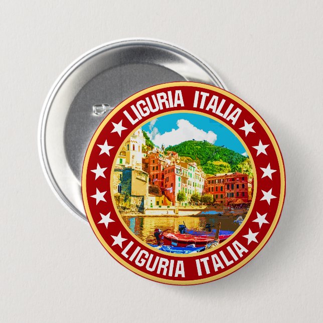 Chapa Redonda De 7 Cm Liguria (Anverso y reverso)