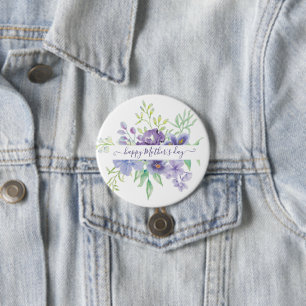 Chapa Redonda De 7 Cm Lilac floral personalizada acuarela