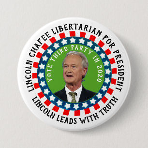 Chapa Redonda De 7 Cm Lincoln Chafee del Presidente 2020