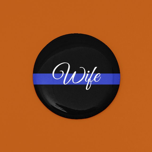 Chapa Redonda De 7 Cm Línea Azul delgada: Esposa policial (Subido por el creador)