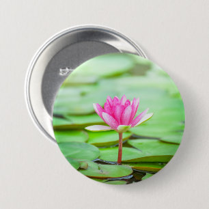 Chapa Redonda De 7 Cm Lirio de agua rosa