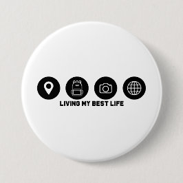 Chapa Redonda De 7 Cm Living my best life travel