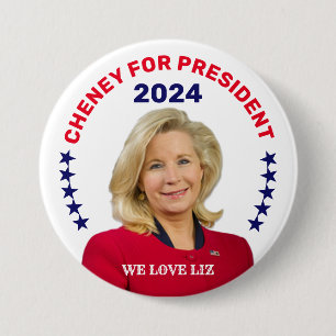 Chapa Redonda De 7 Cm Liz Cheney para presidente