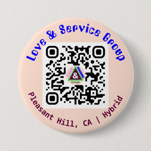 Chapa Redonda De 7 Cm LNS Linktree QR Code Peach