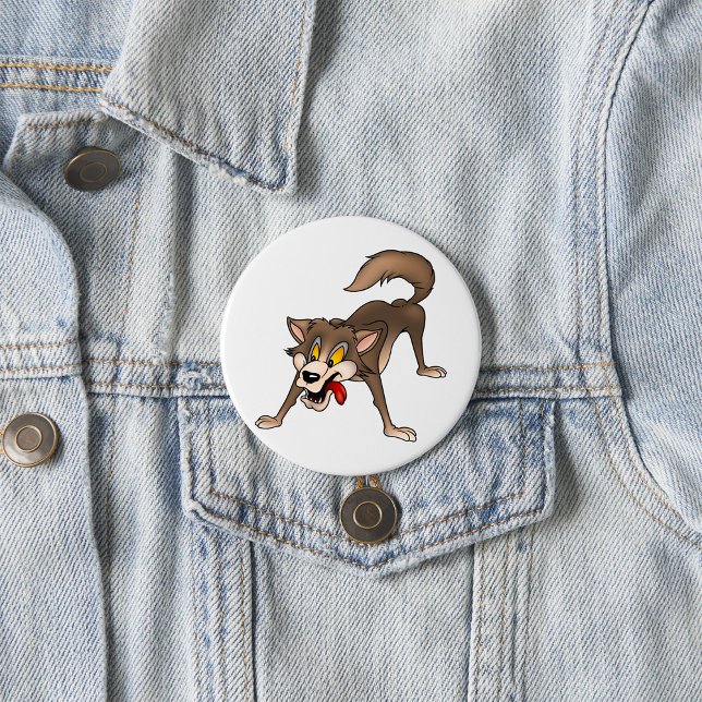 Chapa Redonda De 7 Cm Lobo personalizado con expresión falsa (Subido por el creador)