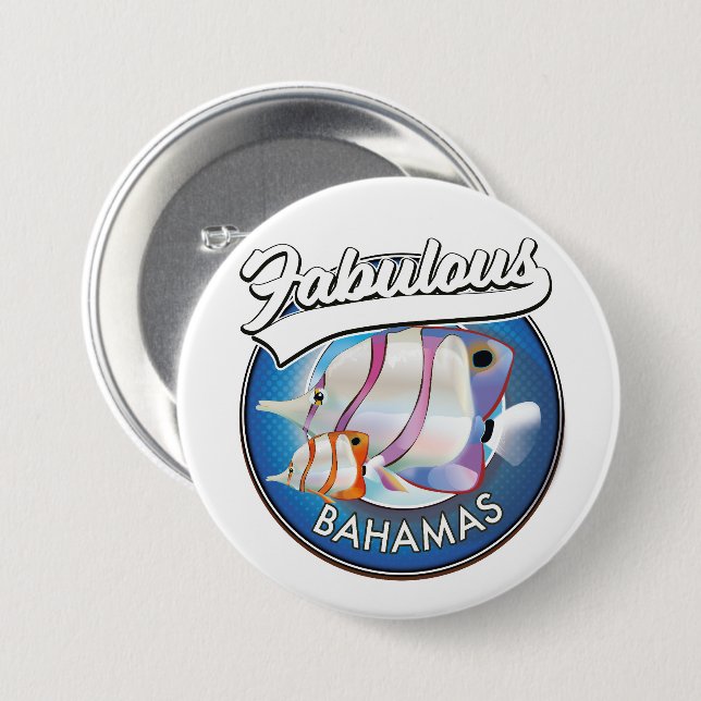 Chapa Redonda De 7 Cm Logo de Bahamas (Anverso y reverso)