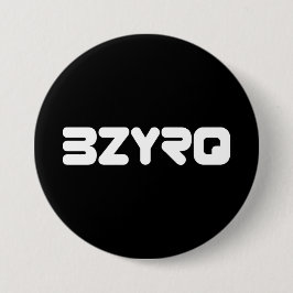Chapa Redonda De 7 Cm Logo de BZYRQ (blanco sobre negro)