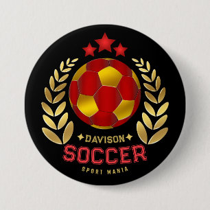 Chapa Redonda De 7 Cm Logotipo de fútbol con estilo   Para adultos