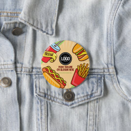 Chapa Redonda De 7 Cm Logotipo de negocio personalizado | Tema Hamburger