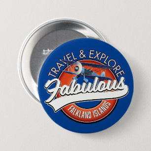 Chapa Redonda De 7 Cm Logotipo de Viaje explora las fabulosas Islas Malv