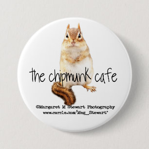 Chapa Redonda De 7 Cm Logotipo del café del Chipmunk