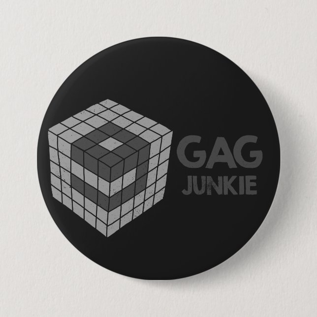 Chapa Redonda De 7 Cm logotipo del drogadicto 9gag en cubo (Anverso)