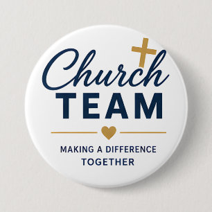 Chapa Redonda De 7 Cm Logotipo del equipo de la iglesia para miembros de