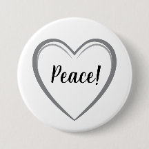 Logotipo sencillo del corazón gris de la paz Blanc