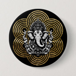 Chapa Redonda De 7 Cm Lord Ganesha
