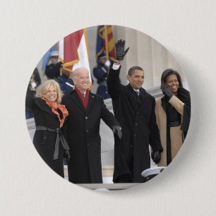 Chapa Redonda De 7 Cm Los Obamas y los Bidens