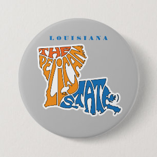 Chapa Redonda De 7 Cm Louisiana Nickname Word Art